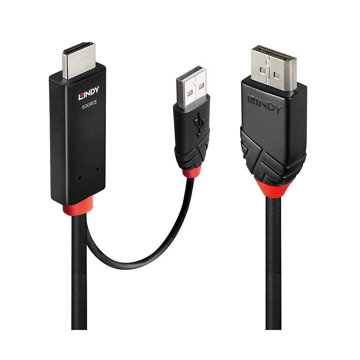 Lindy 41500 - 3 m - HDMI + USB Type-A - DisplayPort - Männlich - Männlich - Gerade