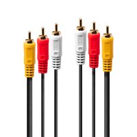 Lindy 35691 2m 3 x RCA 3 x RCA Schwarz Composite-Video-Kabel