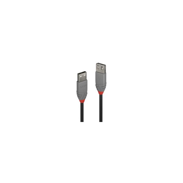 Lindy 36700 USB Kabel 0,2 m USB A Männlich Weiblich Schwarz - Grau