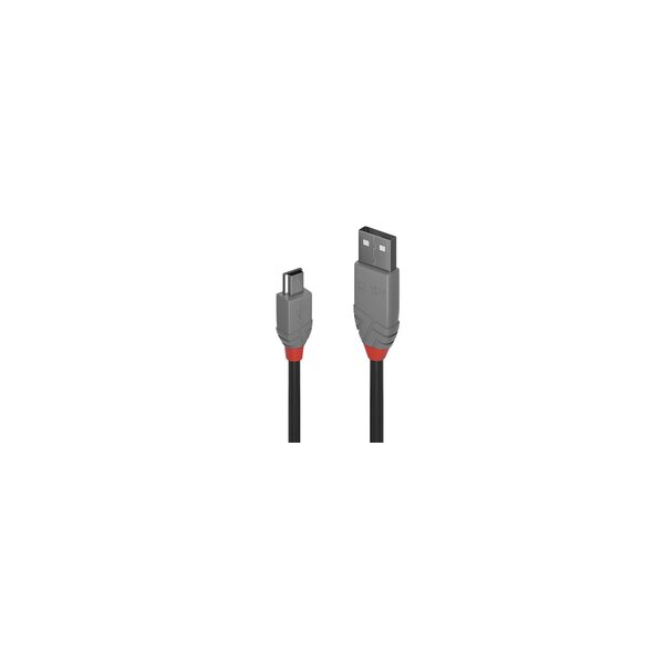Lindy 36725 USB Kabel 5 m USB A Mini-USB B Männlich Schwarz