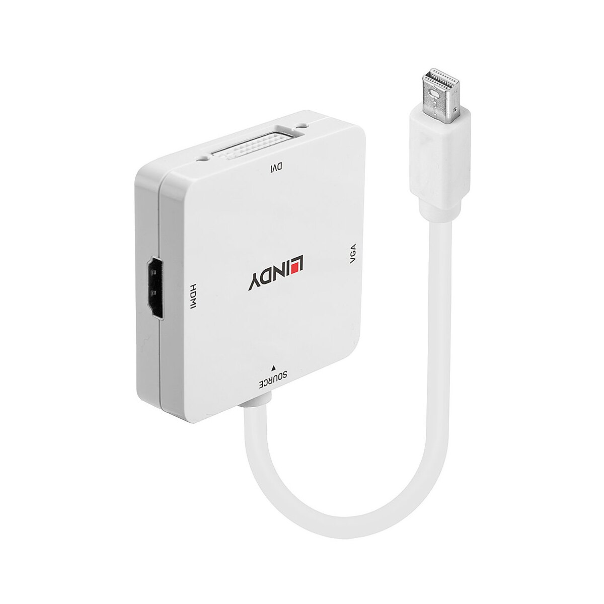 Lindy Mini DisplayPort 1.2 to HDMI, VGA & DVI-D Active Adapter Converter - Videokonverter - DisplayPort / HDMI / VGA