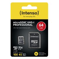 Intenso 3433490 - 64 GB - MicroSDXC - Klasse 10 - UHS-I -...