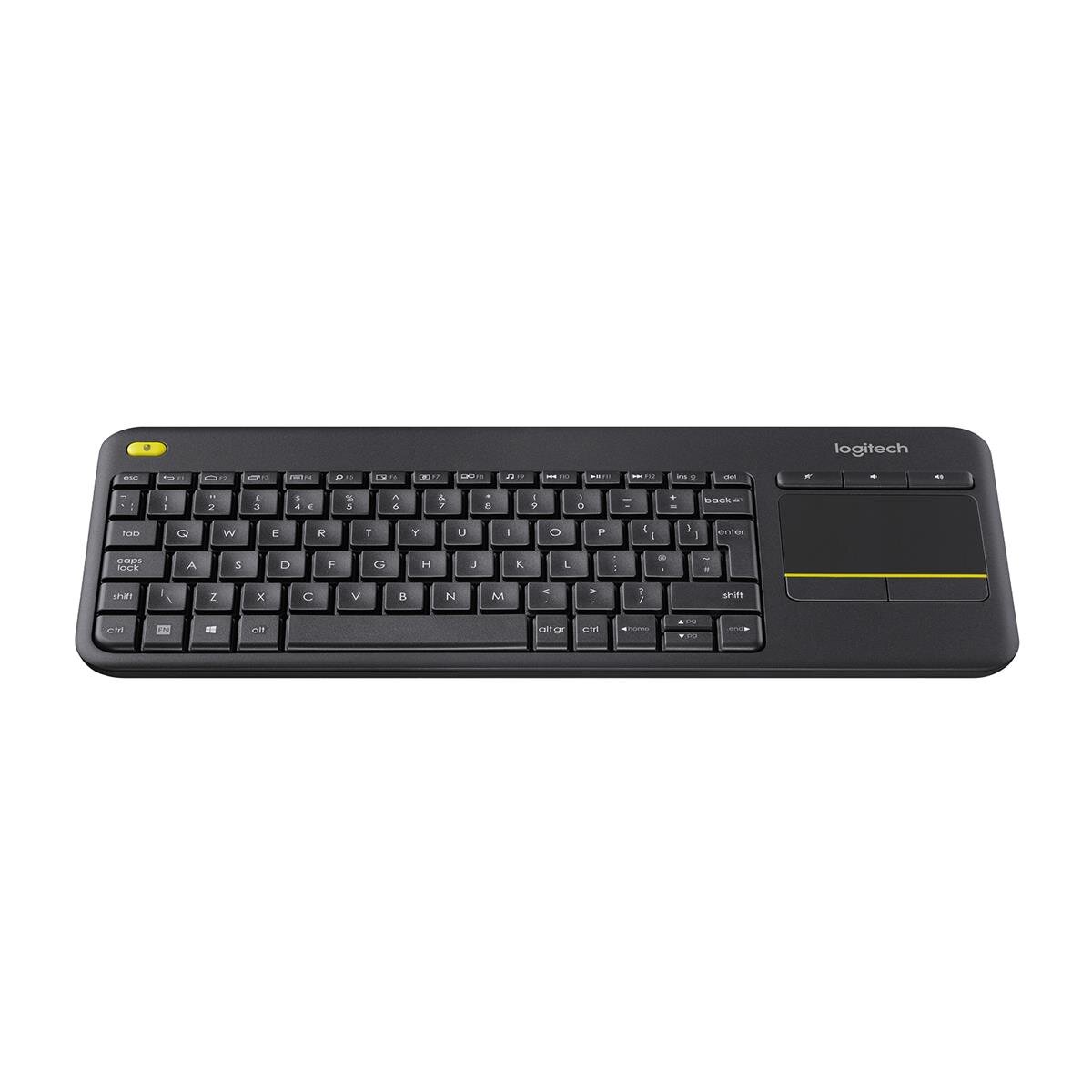 Logitech K400 Plus, Mini, Kabellos, RF Wireless, QWERTZ, Schwarz