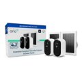 ARLO Essential 2K Outdoor Überwachungskamera & Solarpanel für den Außenbereich, 2er Set, IP-Sicherheitskamera, Innen & Außen, Kabellos, Decke/Wand, Weiß, Bullet (shape)