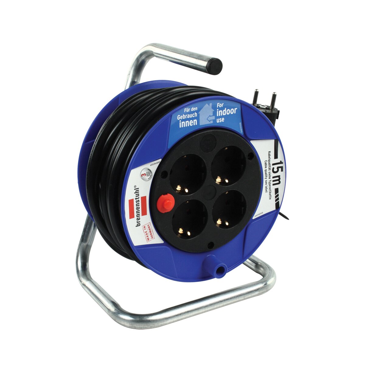 Brennenstuhl BN-HASP06 - 15 m - Blau - Schwarz - Metall - Kunststoff - 4 AC-Ausgänge