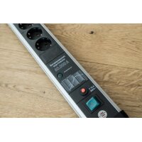 Brennenstuhl 1391010601 - 5 m - Drinnen - Abgewinkelt - IP20 - Schwarz - Silber - 6 AC-Ausgänge