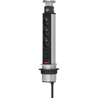 Brennenstuhl 1396200013 - 2 m - Drinnen - Aluminium - Aluminium - Schwarz - 3 AC-Ausgänge - Schwarz