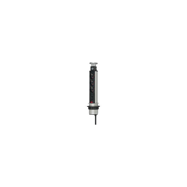 Brennenstuhl 1396200013 - 2 m - Drinnen - Aluminium - Aluminium - Schwarz - 3 AC-Ausgänge - Schwarz