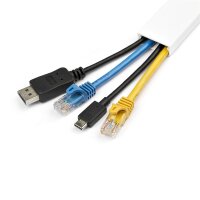 StarTech.com 1m Kabelkanal Selbstklebend, 32x11mm, PVC, Sockelleiste/Wandkabelkanal, bis zu 12 Kabel, UL geprüft, Kabelrinne, Polyvinylchlorid (PVC), Weiß