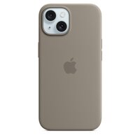 Apple iPhone 15 Silikon Case mit MagSafe – Tonbraun, Cover, Apple, iPhone 15, 15,5 cm (6.1"), Graubraun