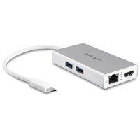 StarTech.com USB-C Multiport Adapter - USB-C Reise docking station mit 4k HDMI - 60W Power Delivery Pass-Through - GbE - 2x USB-A 3.0 Hub - Tragbares Mini USB Typ-C Dock für Laptop - Weiß - Kabelgebunden - USB 3.2 Gen 1 (3.1 Gen 1) Type-C - 60 W - USB Typ