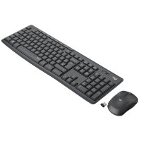 Logitech MK295 Silent, Volle Größe (100%), Kabellos, RF Wireless, AZERTY, Graphit, Maus enthalten