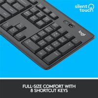 Logitech MK295 Silent, Volle Größe (100%), Kabellos, RF Wireless, AZERTY, Graphit, Maus enthalten