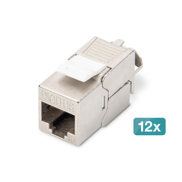 DIGITUS - DN-93615-12 - DIGITUS CAT6A Keystone Jack, geschirmt,Re-embedded