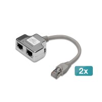 DIGITUS - DN-93904-2 - 2x CAT 5e Patchkabel-Adapter, 2x...