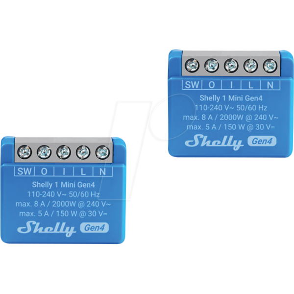 Shelly · Unterputz·""1 Mini Gen4""· 2er Pack· Relais· max