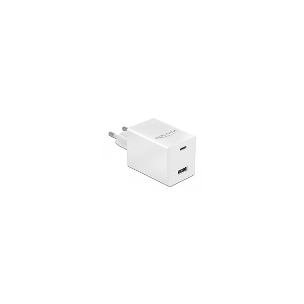 Delock USB GaN Ladegerät USB Type-C PD 3.0 und USB Typ-A mit 48 W - Drinnen - AC - 20 V - Weiß