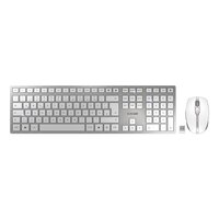 Cherry DW 9100 SLIM - Kabellos - RF Wireless + Bluetooth - QWERTZ - Silber - Maus enthalten