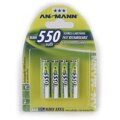 Ansmann Blister 4 X Accu - AAA - 550 mAh - AAA / HR03 - Nickel-Metallhydrid (NiMH) - 1,2 V - 550 mAh - Silber