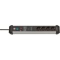Brennenstuhl 1391010400 - 3 m - Drinnen - Abgewinkelt - IP20 - Schwarz - Silber - 4 AC-Ausgänge