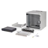 DIGITUS - DN-49100-SET - 10" Netzwerk-Set, 6HE Wandgehäuse und Zubehör, gr