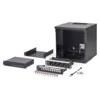 DIGITUS - DN-49101-SET - 10" Netzwerk-Set, 6HE Wandgehäuse und Zubehör, sw