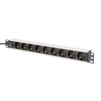 DIGITUS - DN-95437 - 1U Alu PDU,rackmount.,8x CEE 7/7 outlet,1x Stecker