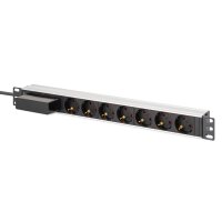 DIGITUS - DN-95439 - 1U Alu PDU,rackmount.,6x safety outlet,1x outlet