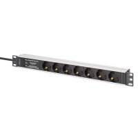 DIGITUS - DN-95441 - 1U Alu PDU, Rackmount.,6x Safety outlet,1x outlet