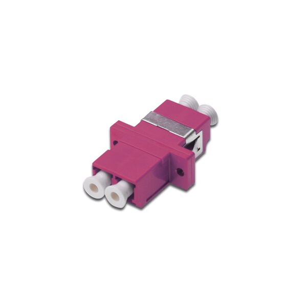 DIGITUS - DN-96019-2 - FO coupler, duplex, LC to LC, MM, violet, OM4