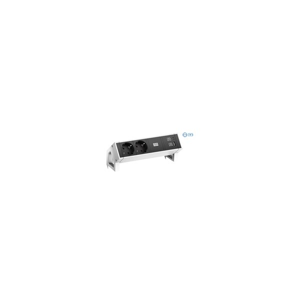 Bachmann Desk2 2xSchutzkontakt USB A&C Charger 22W - Steckdosenleiste