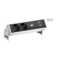 Bachmann Desk2 2xSchutzkontakt USB A&C Charger 22W -...