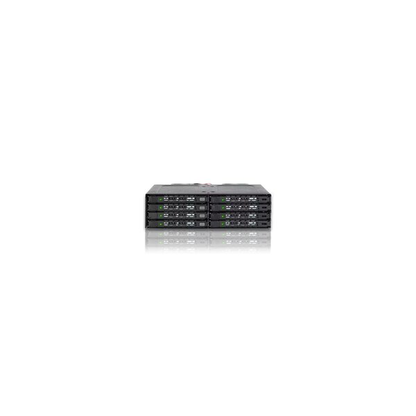 Icy Dock MB998IP-B - Schwarz - Metall - 5,7 mm - 2 Lüfter - 4 cm - 6 Gbit/s