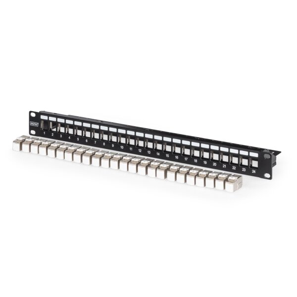 DIGITUS - DN-91411-24 - Modulares Patch Panel, geschirmt mit 24x DN-93615