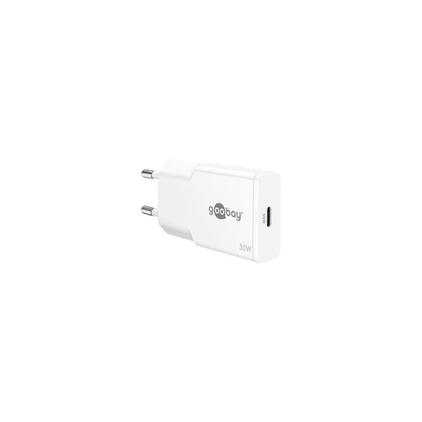Goobay USB-C PD GaN Schnellladegerät Slim 30 W weiß