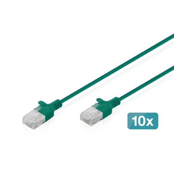 DIGITUS - DK-1618-020S-G-10 - CAT 6 U-UTP Slim Patchkabel, Ku, LSZH