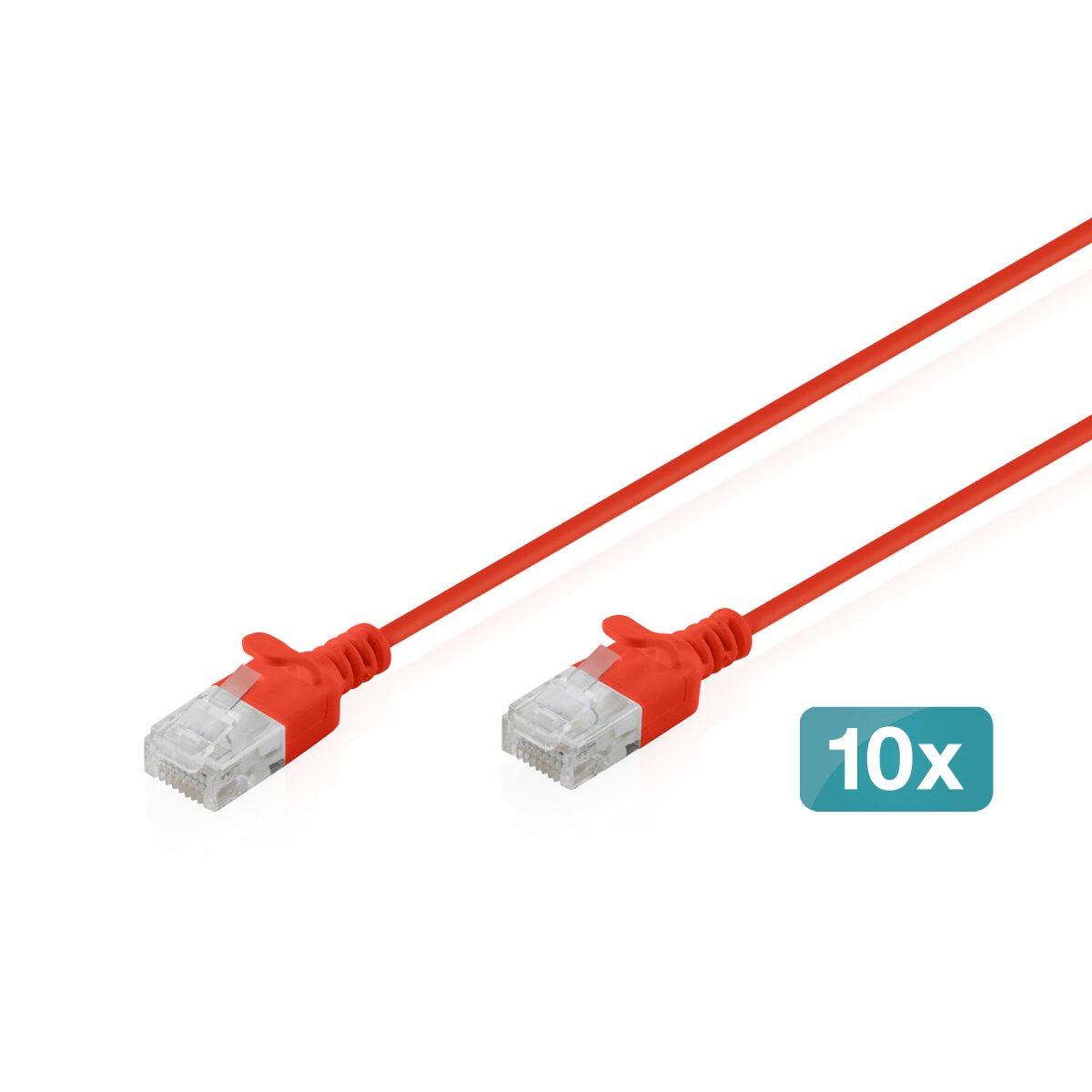 DIGITUS - DK-1618-020S-R-10 - CAT 6 U-UTP Slim Patchkabel, Ku, LSZH