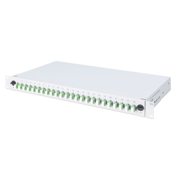 DIGITUS - DN-96332/9APC - LWL Spleißbox, bestückt, 24x LC DX, OS2, APC