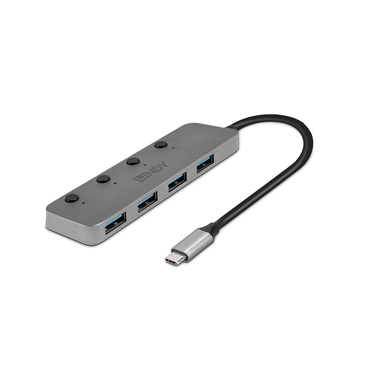 4 Port USB 3.2 Gen 1 Typ C Hub mit Ein-/Ausschalter