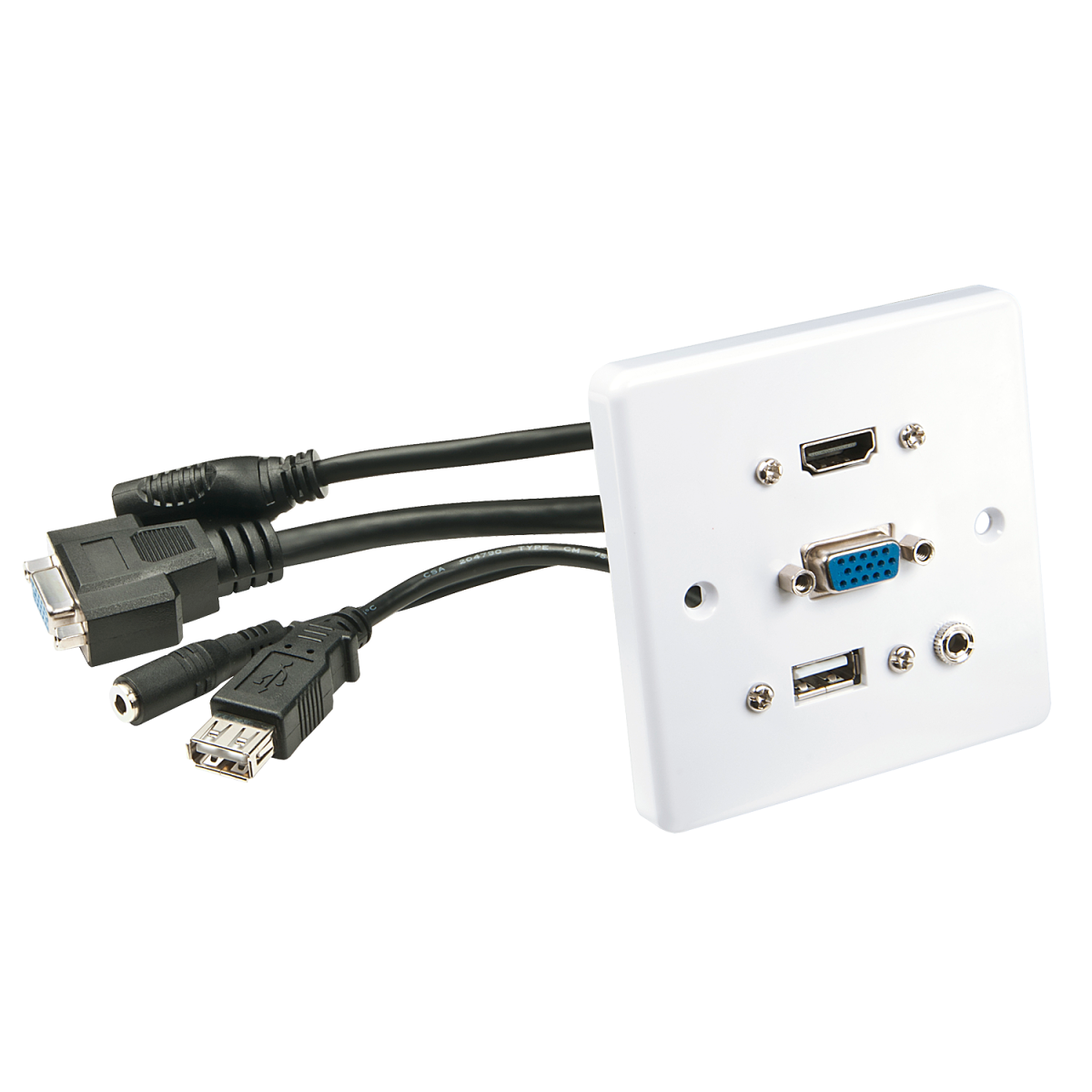 Wandanschlussplatte VGA/HDMI/USB/3.5mm Stereo