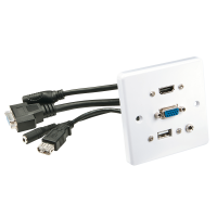 Wandanschlussplatte VGA/HDMI/USB/3.5mm Stereo