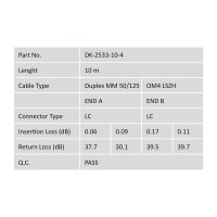 DIGITUS DK-2533-10/4 - LWL Patchkabel, Duplex, LC zu LC MM OM4 50/125 µ, 10 m