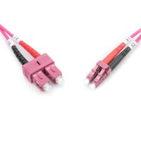 DIGITUS DK-2532-01/4 - LWL Patchkabel, Duplex, LC zu SC MM OM4 50/125 µ, 1 m