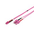 DIGITUS DK-2532-01/4 - LWL Patchkabel, Duplex, LC zu SC MM OM4 50/125 µ, 1 m