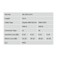 DIGITUS DK-2532-10/4 - LWL Patchkabel, Duplex, LC zu SC MM OM4 50/125 µ, 10 m