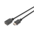 DIGITUS AK-330201-020-S - HDMI High Speed Verlängerungskabel, Typ A St/Bu, 2.0m, m/Ethernet, UHD 4K@24Hz, gold, sw