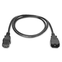 DIGITUS AK-440201-018-S - Netzverlängerungskabel, C14 - C13 St/Bu, 1.8m, H05VV-F3G 0.75qmm, sw