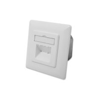 DIGITUS DN-9007-S-1 - CAT 6A Klasse EA Anschlussdose, geschirmt, 2x RJ45 LSA, reinweiß, Aufputz, vertikale Kabelinstall.