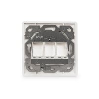 DIGITUS DN-93821 - Frontplatte für Keystone Jacks, 3x RJ45 Staubschutz, 80/80 + Zentralplatte, reinweiß