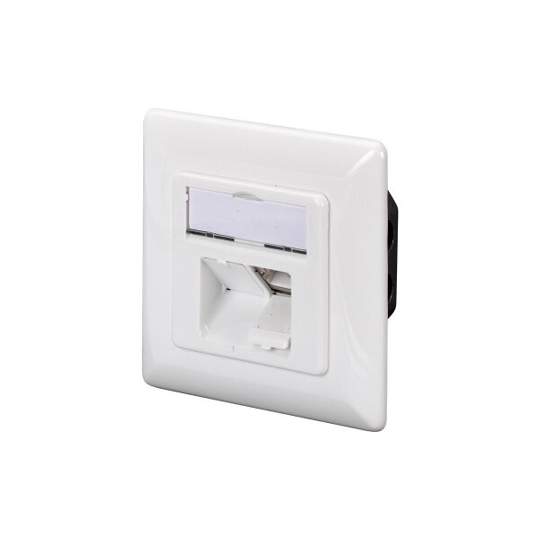 DIGITUS DN-9008-1 - CAT 6A Klasse EA, Anschl.dose, geschir.,2xRJ45,LSA reinweiß, Unterputz, horizontale Kabelinstallation
